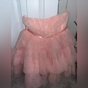 PEACHY PINK STRAPLESS DRESS🩷